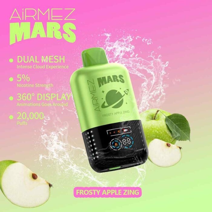 FROSTY APPLE ZING AIRMEZ Mars 20000 Puffs 50mg Disposable Vape