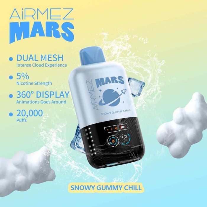 SNOWY GUMMY CHILL AIRMEZ Mars 20000 Puffs 50mg Disposable Vape