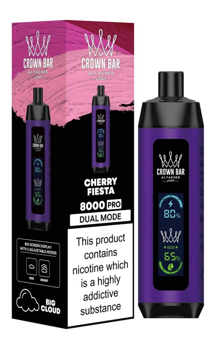 AL FAKHER crown bar pro 8000 puffs price in dubai CHERRY FIESTA