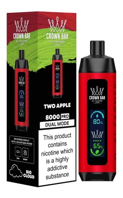 AL FAKHER crown bar pro 8000 puffs price in dubai TWO APPLE