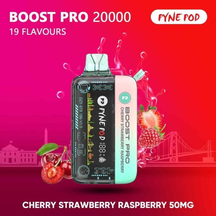 PYNE POD BOOST PRO 20000 Puffs Price in Dubai CHERRY STRAWBERRY RASPBERRY