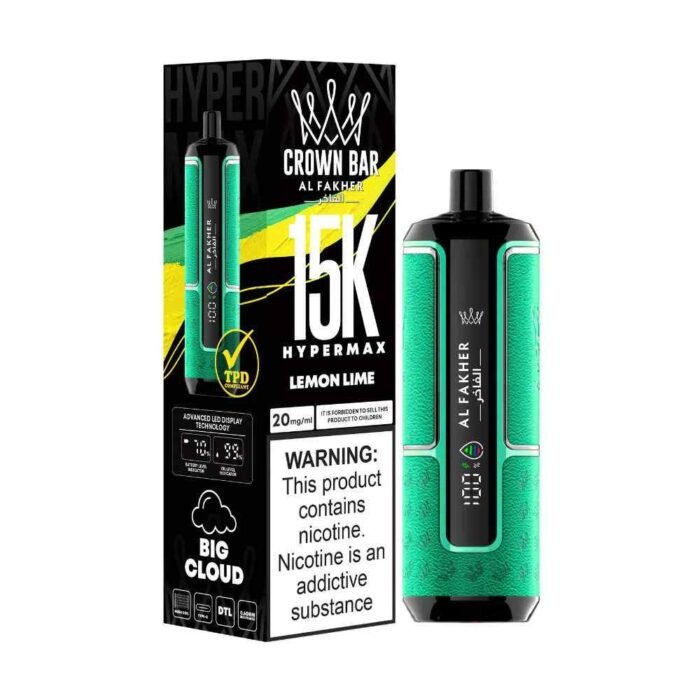 AL FAKHER Crown Bar Hypermax 15000 Puffs Price in Dubai LEMON MINT