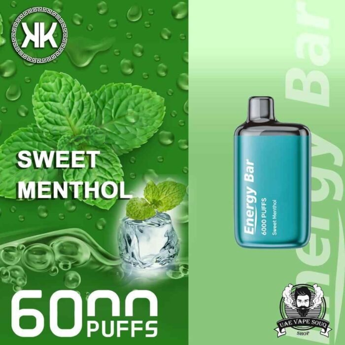 KK Energy Bar 6000 Puffs Disposable Vape Price in Dubai Sweet Menthol