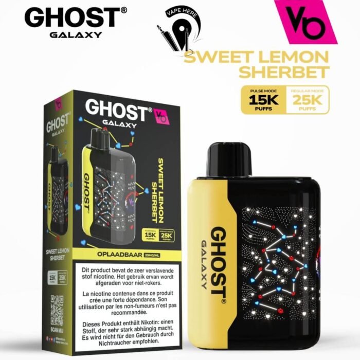 Vapes Bars Ghost Galaxy 25000 Puffs 20MG Sweet Lemon Spearmint