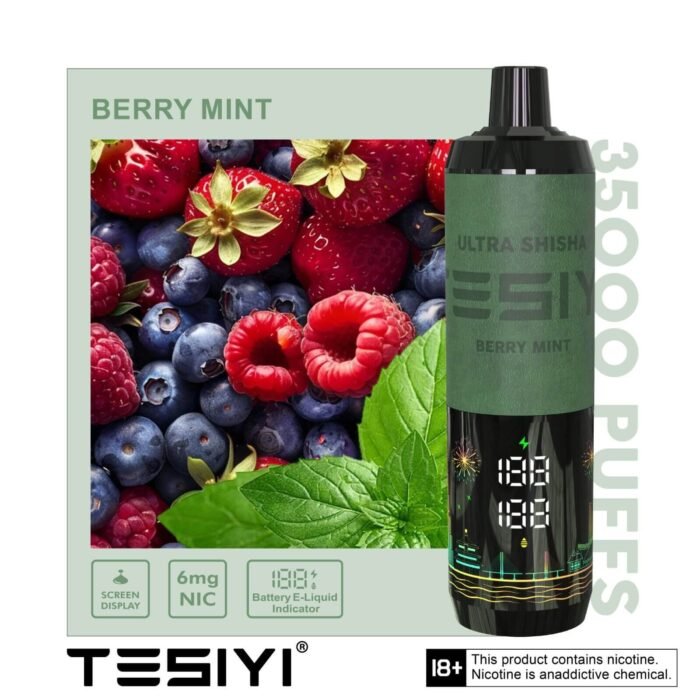 TESIYI ULTRA SHISHA 6MG NICOTINE 35000 PUFFS Berry Mint