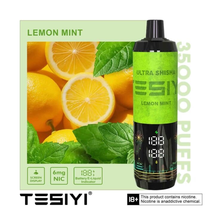 TESIYI ULTRA SHISHA 6MG NICOTINE 35000 PUFFS Lemon Mint