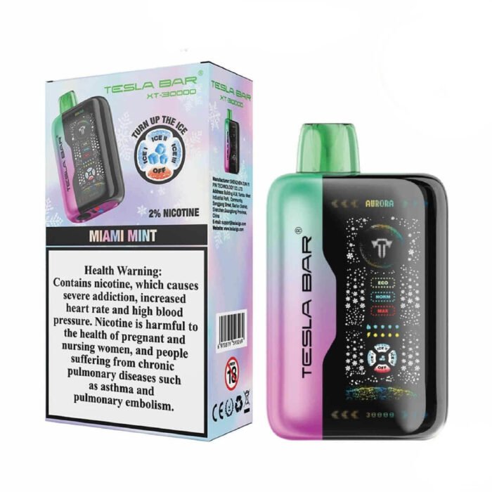 TESLA BAR XT 30000 Puffs 20mg Nicotine Vape Miami Mint