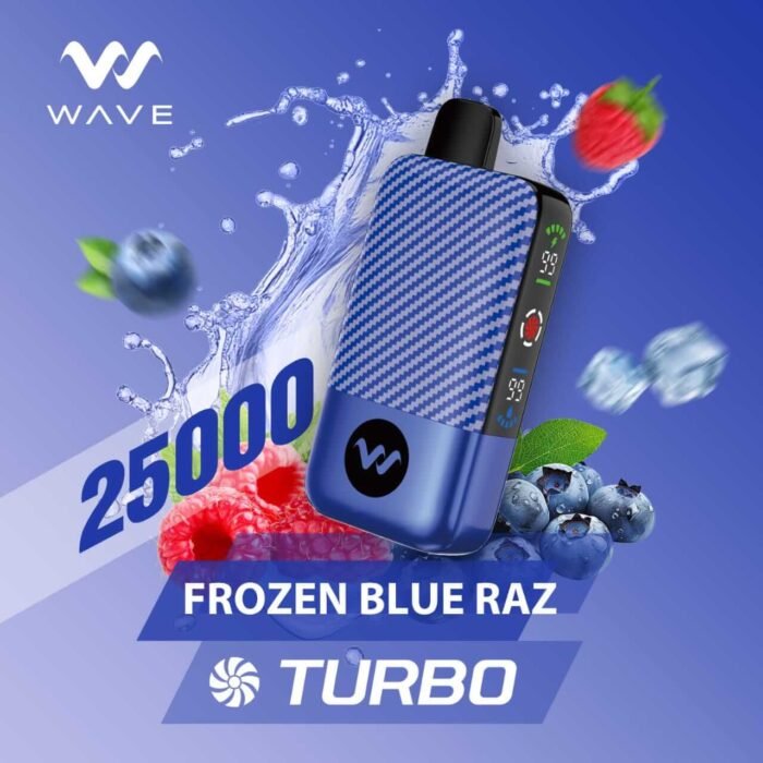 WAVE Turbo 25000 Puffs 50MG Disposable Vape Price in Dubai Frozen Blue Raz